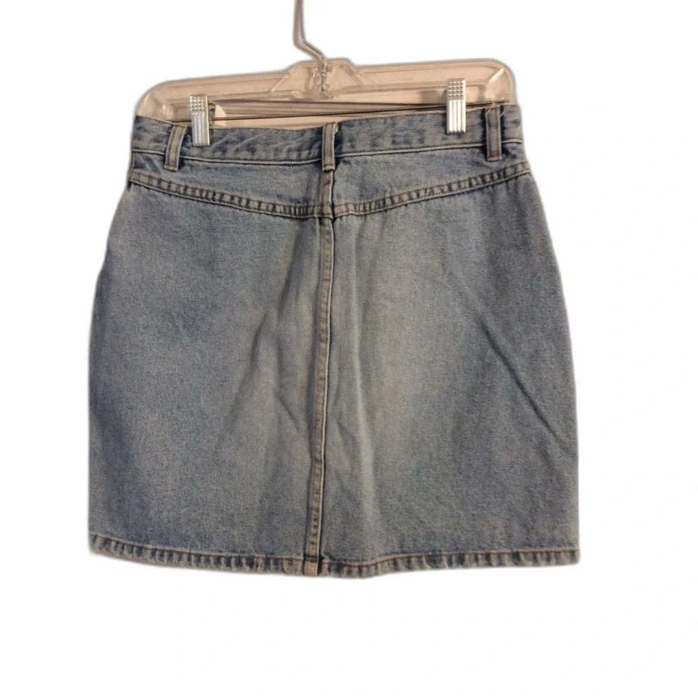 MODA Button front Denim Mini Skirt Womens Size 8 Vintage
